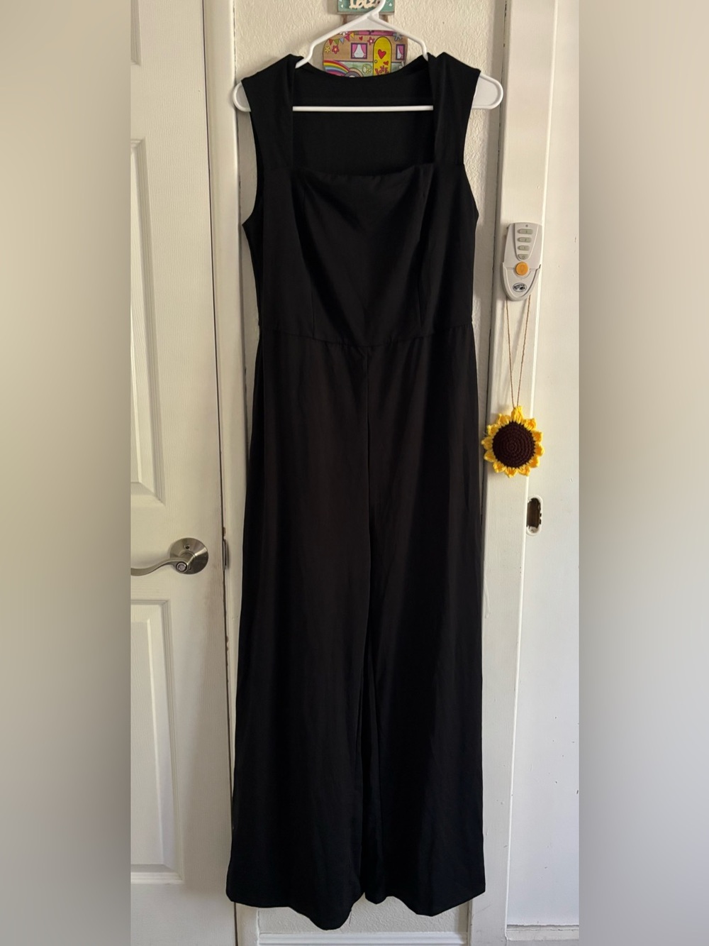 HALARA Black Square-Neck Wide Leg Jumpsuit NWOT - Picture 3 of 11